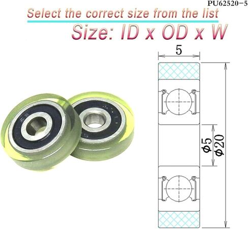 1PCS Dia 22mm Bore 6mm Polyurethane Vending Machine Bearing Roller PU69622-7 Currency Count Machine PU Rubber Pulley(PU60620-8.5 6x20x8.5) in Saudi Arabia
