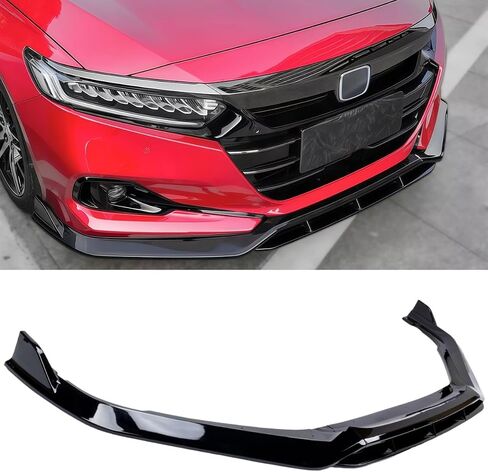Front Lip Compatible with 2021-2022 Honda Accord 10.5th Gen, JDM Bumper Air Dam Lower Chin Spoiler Splitter Protection Body Kit (Glossy Black) in Kuwait
