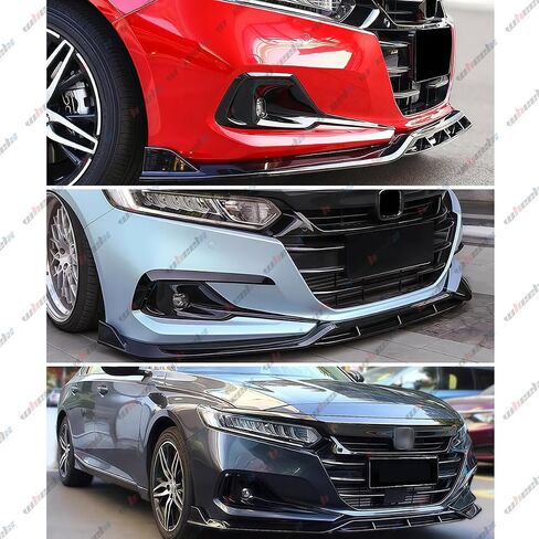 Front Lip Compatible with 2021-2022 Honda Accord 10.5th Gen, JDM Bumper Air Dam Lower Chin Spoiler Splitter Protection Body Kit (Glossy Black) in Kuwait