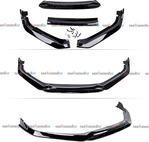 Front Lip Compatible with 2021-2022 Honda Accord 10.5th Gen, JDM Bumper Air Dam Lower Chin Spoiler Splitter Protection Body Kit (Glossy Black) in Kuwait