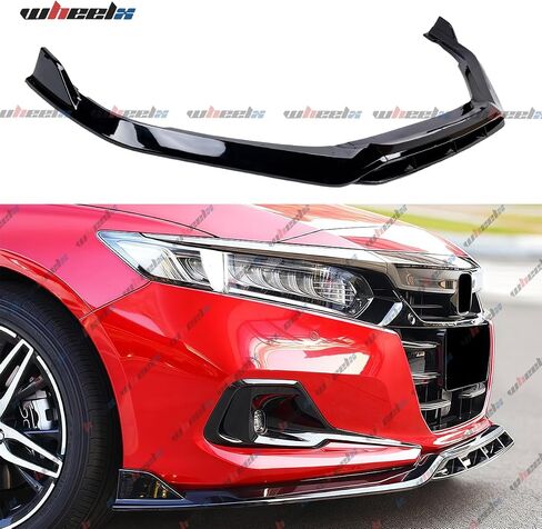 Front Lip Compatible with 2021-2022 Honda Accord 10.5th Gen, JDM Bumper Air Dam Lower Chin Spoiler Splitter Protection Body Kit (Glossy Black) in Kuwait