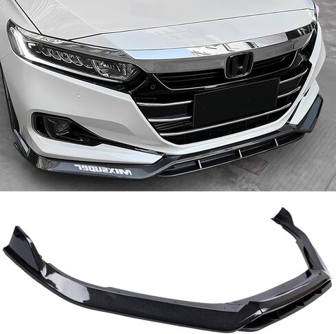 الشفة الأمامية متوافقة مع 2021-2022 Honda Accord 10.5th Gen، JDM Bumper Air Dam الجزء السفلي من الذقن المفسد مجموعة حماية الجسم (أسود لامع) in Kuwait