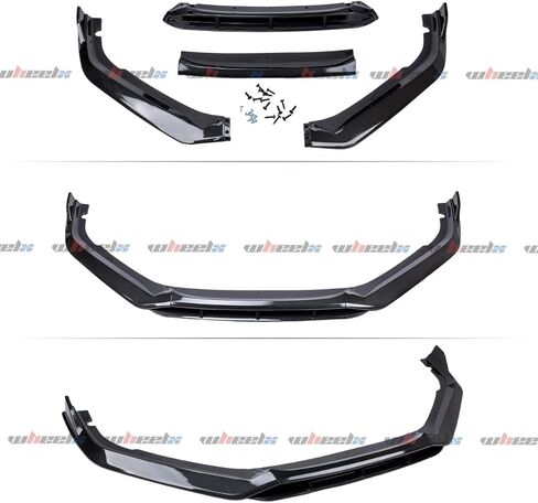 الشفة الأمامية متوافقة مع 2021-2022 Honda Accord 10.5th Gen، JDM Bumper Air Dam الجزء السفلي من الذقن المفسد مجموعة حماية الجسم (أسود لامع) in Kuwait