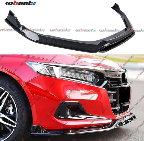 الشفة الأمامية متوافقة مع 2021-2022 Honda Accord 10.5th Gen، JDM Bumper Air Dam الجزء السفلي من الذقن المفسد مجموعة حماية الجسم (أسود لامع) in Kuwait