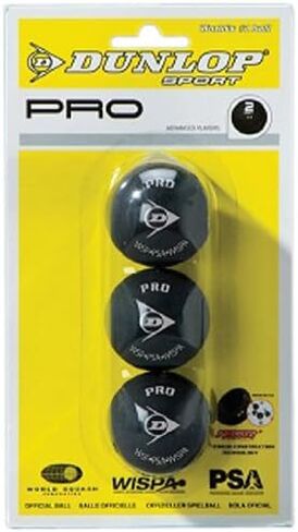 كرات الاسكواش من Dunlop باللون الأصفر المزدوج، كرة الاسكواش الرسمية للبطولة in Kuwait