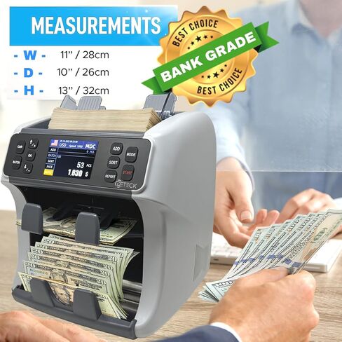 ماكينة عد النقود Dusk فئة مختلطة، ماكينة عداد الفواتير DT500 متعددة العملات من فئة الأعمال، كشف التزييف 1CIS/UV/MG، عداد العملات، عد القيمة والطباعة in Saudi Arabia