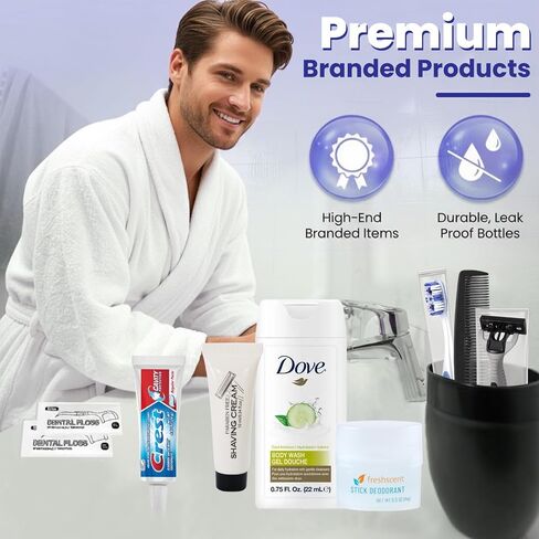 TrekTote 10-Piece Travel Toiletry Convenience Kit - Personal Care Travel Hygiene Essentials Bag with Unisex Toiletries. TSA-Approved Travel Size Kit for Men and Women with Essential Toiletries. in Saudi Arabia