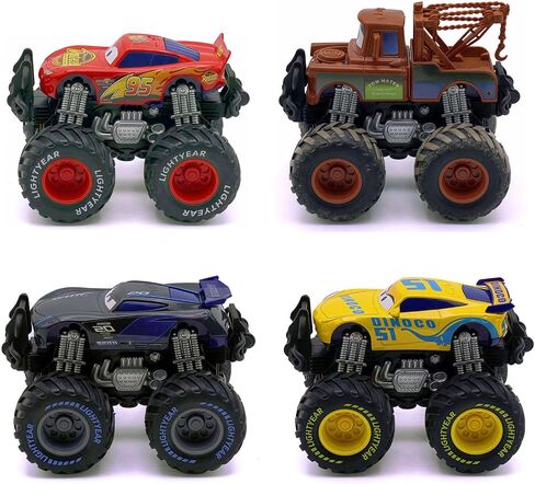 1/45 Big Wheel McQueen and his Friends Metal Toy car,Friction Driven car Toy,4 Pack in Saudi Arabia