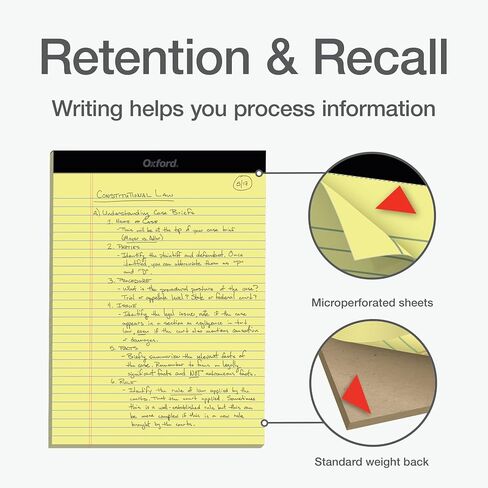 وسادات أكسفورد القانونية 8.5 × 11، 12 حزمة، مسطرة عريضة، ورق أصفر، 50 ورقة لكل لوحة كتابة، صنع في الولايات المتحدة الأمريكية (74020) in Kuwait