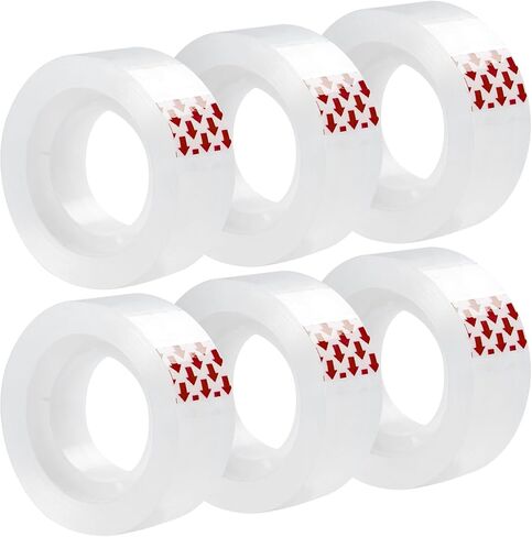 6 Rolls Clear Tape, Transparent Tape Refills for Dispenser, 1 Inch Core, 3/4 x 1000 Inches, Strong Adhesive for Gift Wrapping, Office, School, Home, Desk Supplies & Crafts in Saudi Arabia