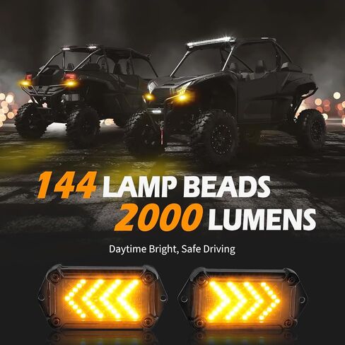 مجموعة إشارة الانعطاف DREAMIZER UTV مع قرن، سلكي مسبقًا، وميض ATV SXS مع مفتاح هزاز، وإضاءة خطر، وإشارات انعطاف قانونية عالمية للشارع متوافقة مع Polaris Can-Am والمزيد in Kuwait