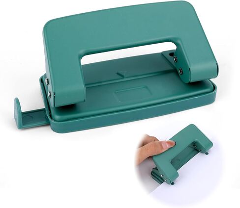 2 Hole Paper Punch,Metal Two Hole Punch，Adjustable 2 Hole Paper Puncher for A4/A5/B5 Looseleaf Book and Home Supplies（Green） in Saudi Arabia