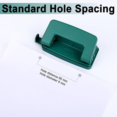 2 Hole Paper Punch,Metal Two Hole Punch，Adjustable 2 Hole Paper Puncher for A4/A5/B5 Looseleaf Book and Home Supplies（Green） in Saudi Arabia