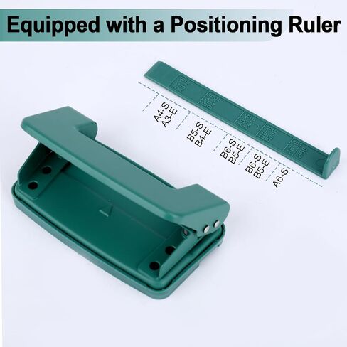 2 Hole Paper Punch,Metal Two Hole Punch，Adjustable 2 Hole Paper Puncher for A4/A5/B5 Looseleaf Book and Home Supplies（Green） in Saudi Arabia