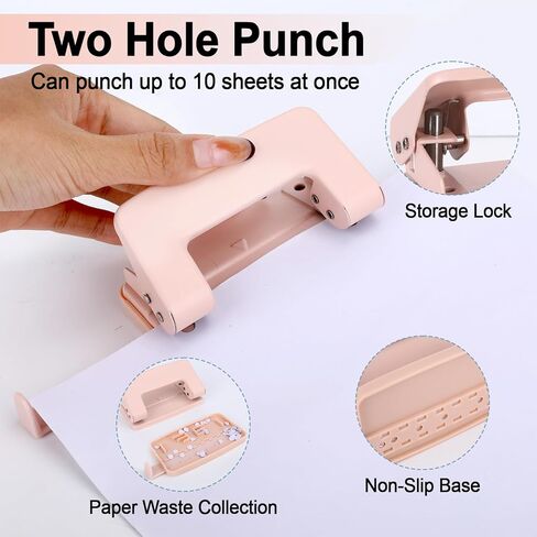 خرامة ورق بفتحتين، خرامة معدنية بفتحتين، خرامة ورق بفتحتين قابلة للتعديل للكتب السائبة مقاس A4/A5/B5 واللوازم المنزلية (أخضر) in Kuwait