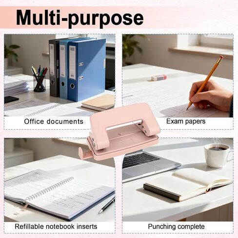 خرامة ورق بفتحتين، خرامة معدنية بفتحتين، خرامة ورق بفتحتين قابلة للتعديل للكتب السائبة مقاس A4/A5/B5 واللوازم المنزلية (أخضر) in Kuwait