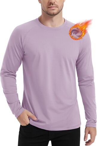 MAGCOMSEN Men's Thermal Shirt Fleece Lined Long Sleeve Athletic Base Layer Workout Top in Saudi Arabia