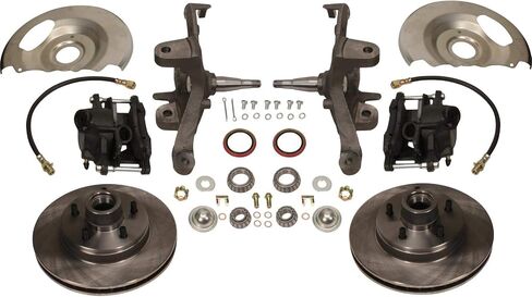 Speedway Motors 2.5" OE-Style Drop Spindle Kit Compatible with 1971–1972 Chevy C10 Truck, Includes Rotors, Calipers, Bearings, Seals, Brake Hoses, & Hardware, 5x5 Wheel BP in Saudi Arabia