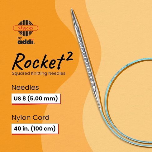 addi Rocket2 [Squared] Circular Knitting Needles - 40 Inch, US 8 (5.0mm) in Kuwait
