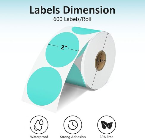 JOYIT 2'' Holographic Thermal Labels - 400pcs Round Thermal Printer Labels, Waterproof Thermal Printer Stickers for Logo Design, Name/Price Tag, Thanks Card, Address, QR Code, 400 Labels/Roll in Saudi Arabia