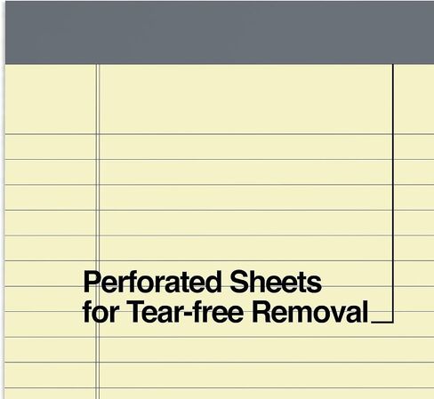 TRU RED Staples Notepads, 8.5 x 14-Inch, Wide Ruled, Canary, 50 Sheets/Pad, 12 Pads/Pack (TR57371) in Kuwait