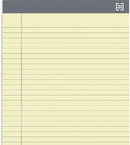 TRU RED Staples Notepads, 8.5 x 14-Inch, Wide Ruled, Canary, 50 Sheets/Pad, 12 Pads/Pack (TR57371) in Kuwait