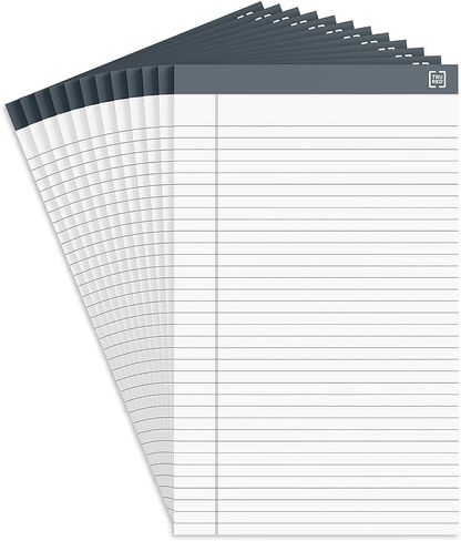 دفاتر ملاحظات TRU RED Staples، مقاس 8.5 × 14 بوصة، مسطرة عريضة، كناري، 50 ورقة/وسادة، 12 وسادة/عبوة (TR57371) in Kuwait