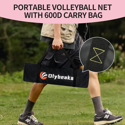 Portable Professional Volleyball Net with Iron Adjustable Height Poles, Durable Heavy Duty Volleyball Net Sets System with Easy-Tight Tensioner, Scoring Clamps for Park, Beach, Lawn in Kuwait