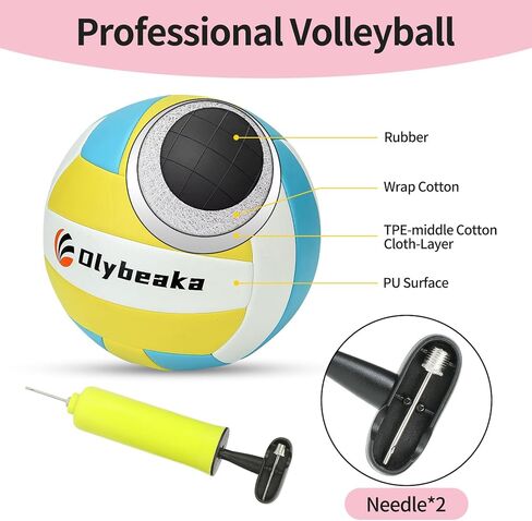 Portable Professional Volleyball Net with Iron Adjustable Height Poles, Durable Heavy Duty Volleyball Net Sets System with Easy-Tight Tensioner, Scoring Clamps for Park, Beach, Lawn in Kuwait