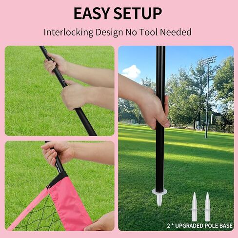 Portable Professional Volleyball Net with Iron Adjustable Height Poles, Durable Heavy Duty Volleyball Net Sets System with Easy-Tight Tensioner, Scoring Clamps for Park, Beach, Lawn in Kuwait