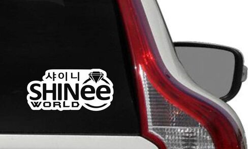 Shinee World Korean Car Vinyl Sticker Decal Bumper Sticker for Auto Cars Trucks Windshield Custom Walls Windows Ipad MacBook Laptop Home and More (Black) in Saudi Arabia