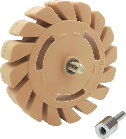 Rubber Eraser Wheel, Professional Decal Eraser Wheel for Car, RVs, Boat and Trucks, Efficiently Removes Adhesive Residue and Stickers 4-inches Diameter with Drill Adapter (Molde A) in Saudi Arabia