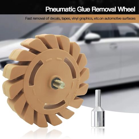 Rubber Eraser Wheel, Professional Decal Eraser Wheel for Car, RVs, Boat and Trucks, Efficiently Removes Adhesive Residue and Stickers 4-inches Diameter with Drill Adapter (Molde A) in Saudi Arabia