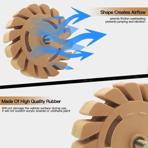 Rubber Eraser Wheel, Professional Decal Eraser Wheel for Car, RVs, Boat and Trucks, Efficiently Removes Adhesive Residue and Stickers 4-inches Diameter with Drill Adapter (Molde A) in Saudi Arabia