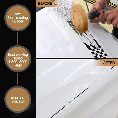 Rubber Eraser Wheel, Professional Decal Eraser Wheel for Car, RVs, Boat and Trucks, Efficiently Removes Adhesive Residue and Stickers 4-inches Diameter with Drill Adapter (Molde A) in Saudi Arabia