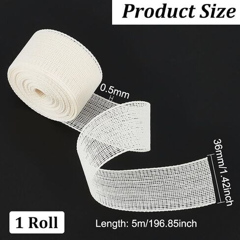 BENECREAT 5.5Yards Horsehair Braid Trim, 1.4Inch Hem Sawing Fabric, Polyester Boning, Tearable Hemming Fabric for Suits, Trousers, Jeans, Garments, Chiffon and Silk Fabrics in Saudi Arabia