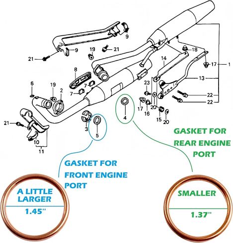 OEM Style Replacement Copper Exhaust Gasket for Honda VT600 Models, No Leaking in Saudi Arabia