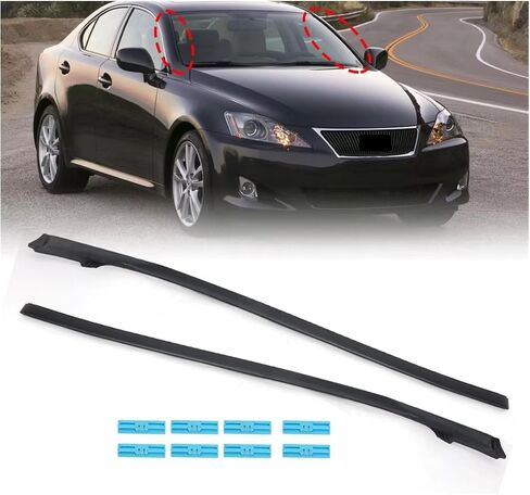 wiper Windshield Pillar Molding Fit For Lexus IS 2006-2013 With Clips Kit Pillar Molding Outer Strip 75551-53020 75552-53020 quiet(Right Side) in Saudi Arabia