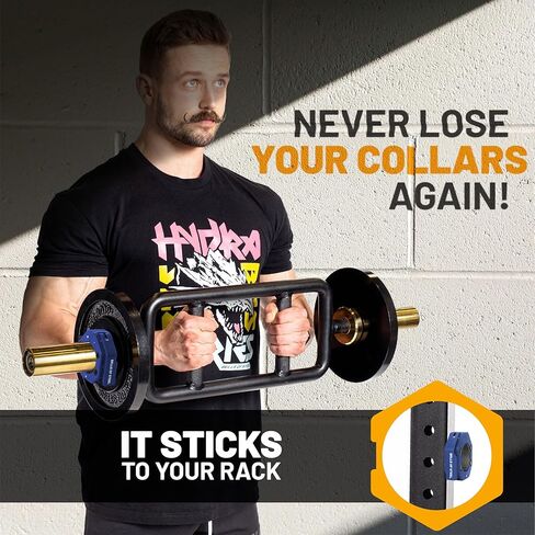 Magnetic Barbell Collars [Bells of Steel] Premium Weight Bar Clamps | Quick Release Barbell Clips, Olympic Barbell Clamps | Rubberized Gym Clips for Weightlifting Bar, Pair, Black in Kuwait