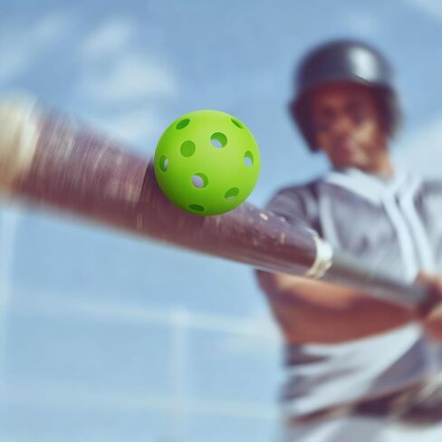 36 Pack Baseball Practice Balls Plastic Training Balls Lightweight Baseball Hollow Softballs with a Drawstring Bag for Hitting, Baseball Batting Training Indoor Outdoor Use in Kuwait