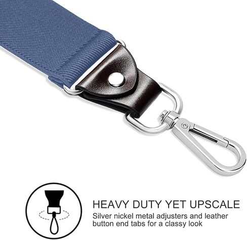 Vauhse Delicated Suspenders for Men, Adjustable Suspenders with Elastic Straps Y-Back Construction Heavy Duty for Work Black in Saudi Arabia