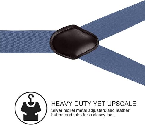 Vauhse Delicated Suspenders for Men, Adjustable Suspenders with Elastic Straps Y-Back Construction Heavy Duty for Work Black in Saudi Arabia