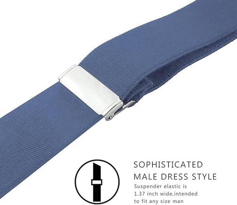Vauhse Delicated Suspenders for Men, Adjustable Suspenders with Elastic Straps Y-Back Construction Heavy Duty for Work Black in Saudi Arabia