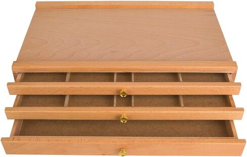 3 Layer Drawer Drawing Tool Pigment Painting Accessory Tool Box Beech Wood in Saudi Arabia
