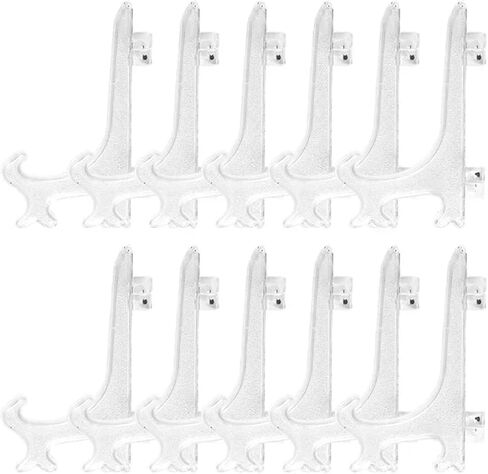 Easel Tray Shelf 10 Pcs Acrylic Easels, Clear Table Top Stand for Photo Frame(Black-5cm) in Kuwait