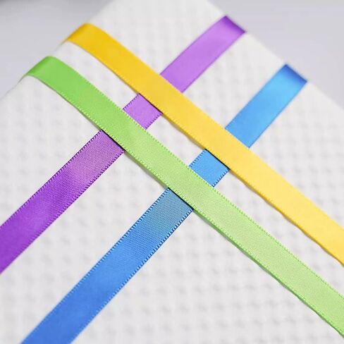 10 Rolls 10-Color Satin Ribbon Set - 3/8" x25 Yds Double-Sided, Rainbow Assortment for Crafts, Bouquets, Party Decorations in Saudi Arabia