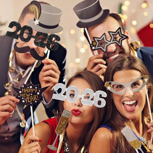 Kanayu 6 Pcs 2024 Glasses New Years Glasses 2024 New Years Eve Glasses Funny Glitter Number Eyeglasses Photo Props Party Sunglasses for Kids Adults New Years Party Supplies Grad Celebration Favor in Saudi Arabia