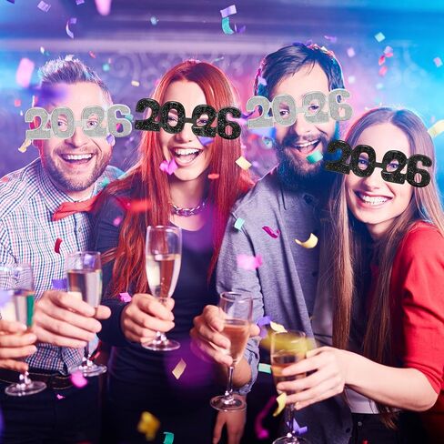 Kanayu 6 Pcs 2024 Glasses New Years Glasses 2024 New Years Eve Glasses Funny Glitter Number Eyeglasses Photo Props Party Sunglasses for Kids Adults New Years Party Supplies Grad Celebration Favor in Saudi Arabia