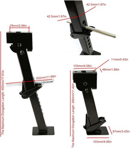 Stabiliser Trolley Jack, Foldable Trailer Stabiliser Jack, 650 lbs Supports 1000 Lbs Lifting Capacity, Telescopic, Adjustable, Downward Swivel Supports( in Saudi Arabia