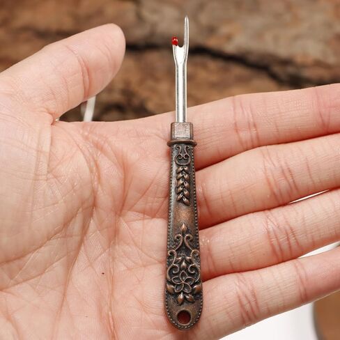 1PC Seam Ripper with Brass Handle, Sharp Steel Blade Stitch Unpicker Thread Remover for Sewing, Embroidery, Garment Repair, Golden in Saudi Arabia